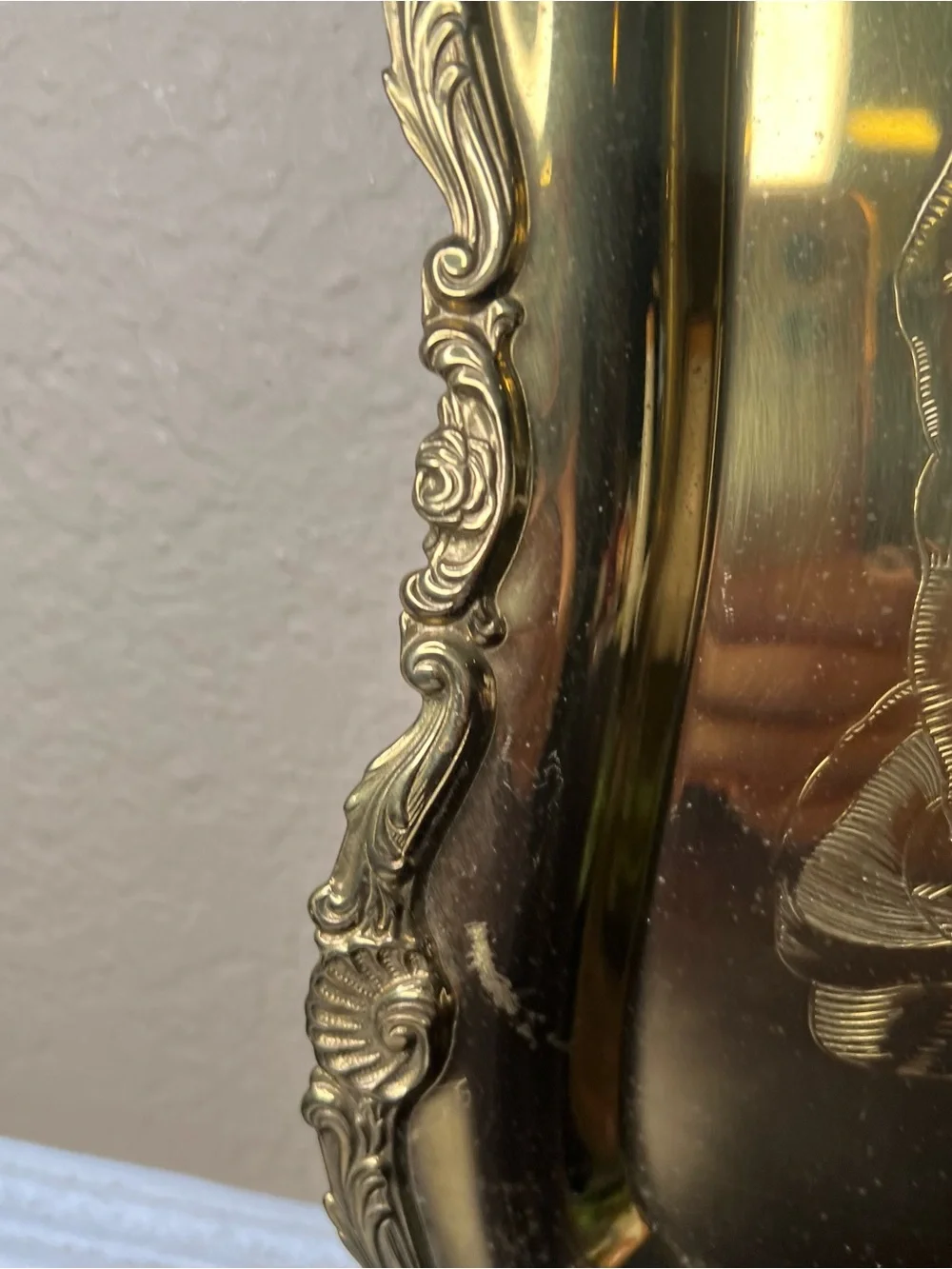 Vintage Brass Praying Hands Tray, Religious Decor